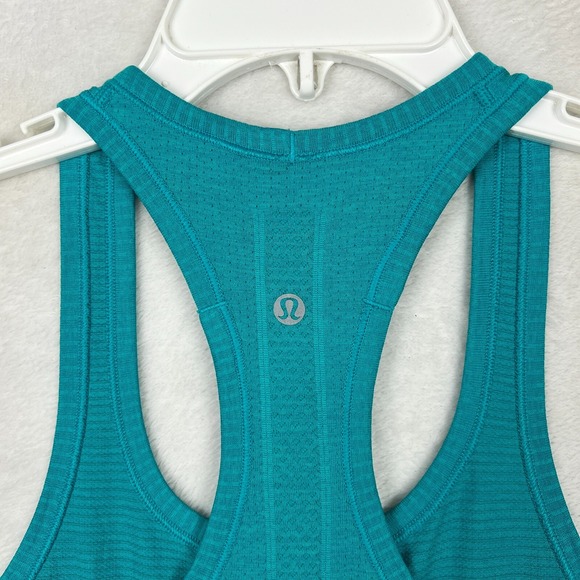 Lululemon Tank Top Shirt Womens 4 Green Turquoise Racerback Gym Training Yoga - Picture 7 of 9